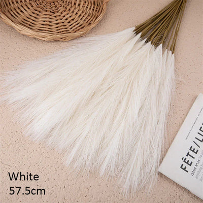 10Pcs Artificial Flower Pampas Grass Fake Plant Reed Wedding Decoration Flowers Blue Pampas Bouquet Boho Decor Home Accessories