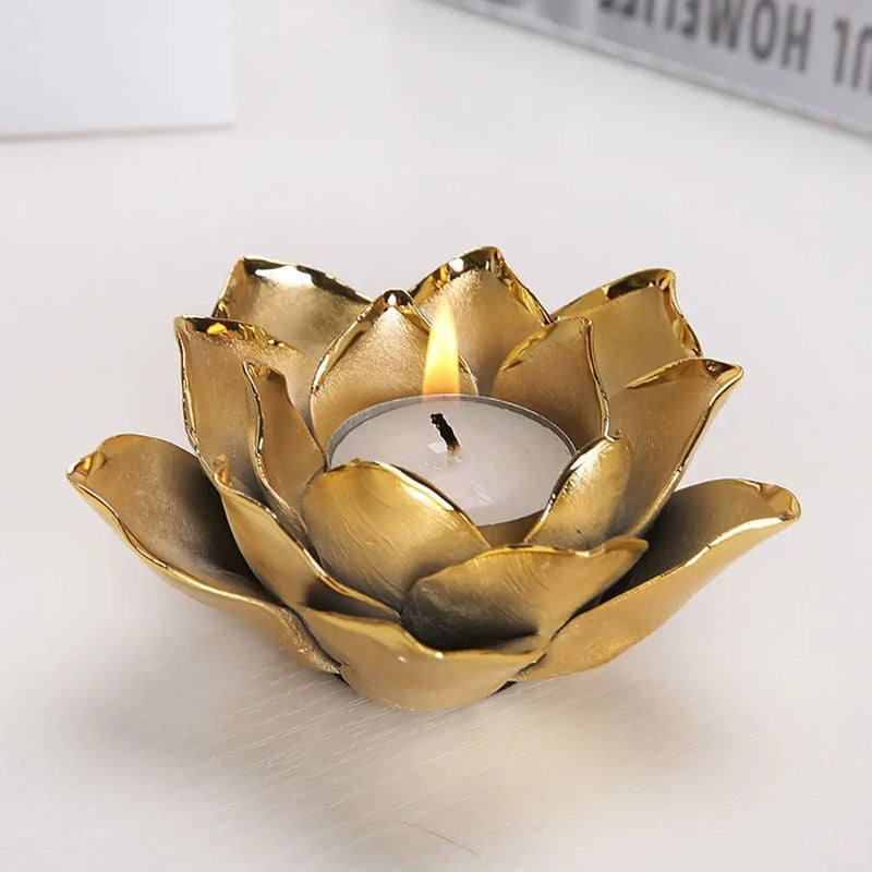 Light Luxury 3D Rose Flower Candlestick Handicraft Exquisite Lotus Candle Holder Simple Emulation Flower Ornaments Photo Props