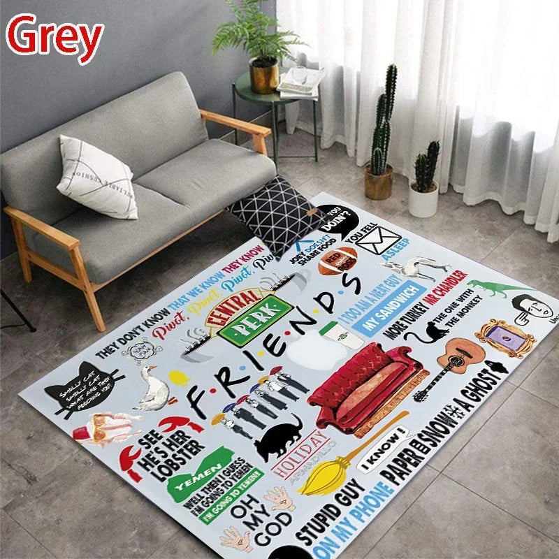 3D Printed Friends TV Show Floor Mats Door  Home Runner Rugs Bedroom Kids Play  Nursery  S Yoga