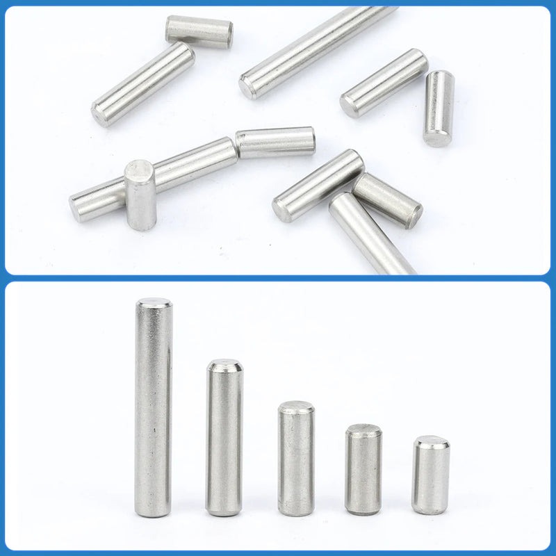 NINDEJIN Dowel Pin Assortment Kit M2 M2.5 M3 M4 M5 M6 Stainless Steel Dowel Pin Shelf Support Peg Pin Rod Fasten Elements Set