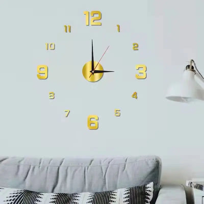 3D Luminous Wall Clock Frameless Acrylic DIY Digital Clock Wall Stickers Silent Clock for Living Room Bedroom Office Wall Decor