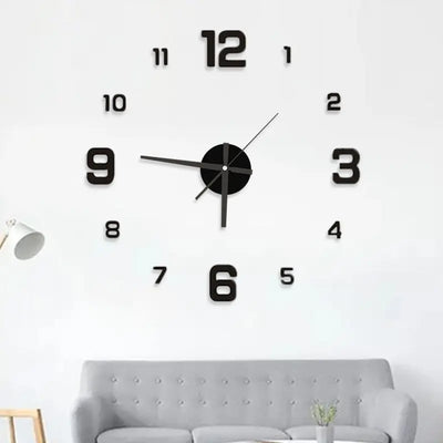 3D Luminous Wall Clock Frameless Acrylic DIY Digital Clock Wall Stickers Silent Clock for Living Room Bedroom Office Wall Decor