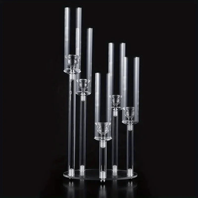 1pc Tall Acrylic Candelabra Candle Holder 5 Arms Acrylic Clear Candelabra Centerpieces For Wedding Centerpiece