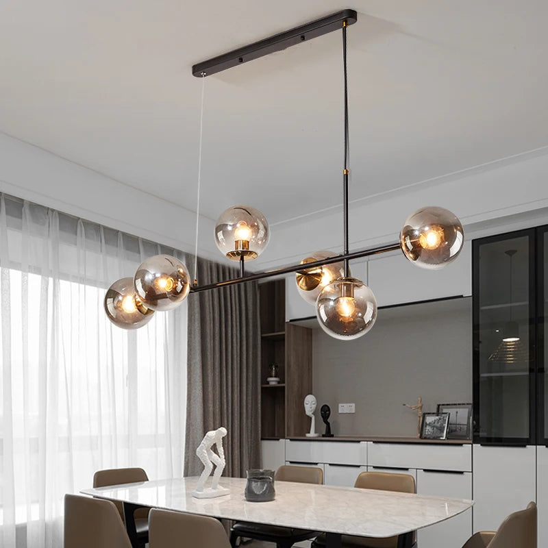 Modern Minimalist Hanging Lamp Nordic Ceiling Chandelier For Dining Room Kitchen Island Glass Ball Living Room Pendant Light