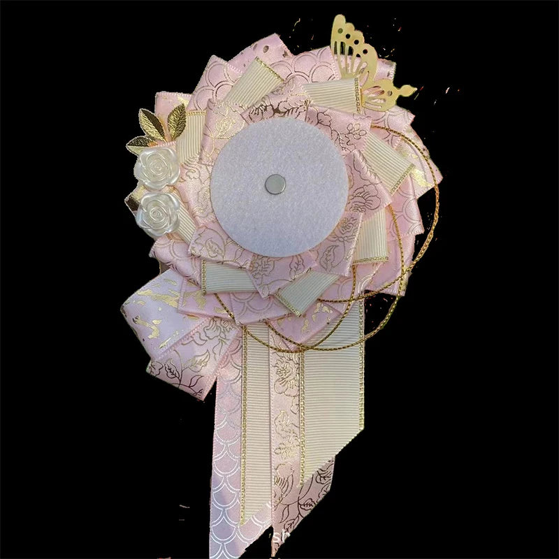 Green Ribbon Cosplay Ita Bags Rosette Protection Flower Pin Holder Badge Accessories Fill Tray Base Backpack Decorations