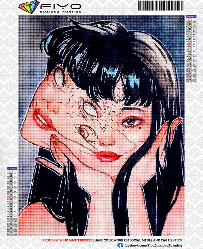 30x40cm Diamond Painting Anime Horror Girl Picture 5D DIY Full Round Drill Mosaic Embroidery Cross Stitch Kits Home Decor