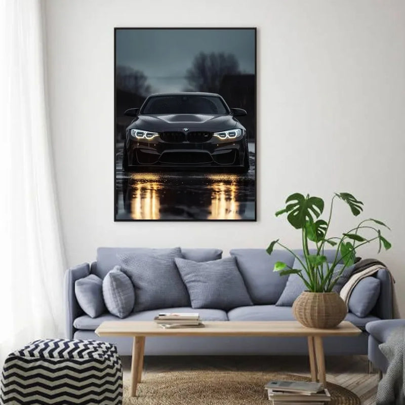 Luxury Black Classic latest sports car M3 B-BMW Cool Poster HD art sticky wall waterproof home living room bar decoration