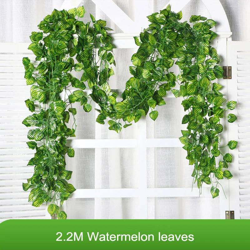 6pcs Artificial Ivy Leaves Plants Garland Plant Vines Fake Flowers Home Bedroom Party Garden Wedding Decoration Hanging Plants