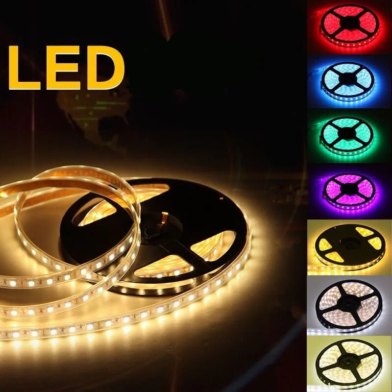 DC 12V 5M 300led RGB led strip SMD 2835 blue red green yellow White Warm White Flexible Ribbon RGB Strip Tape Lamp Diode lights