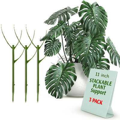 3Pcs Stackable Plant Stakes for Indoor Plants, Aesthetic Plant Support Stakes for Live Plants, Outdoor Plant Trellis Alternative