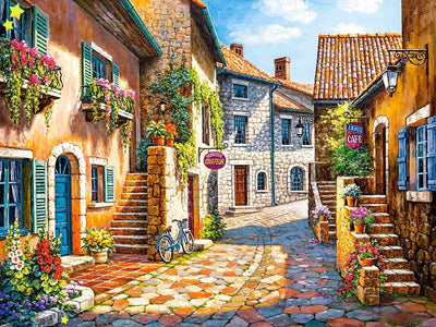 5D Diamond Painting Diamond Embroidery Street Resin Diamond Mosaic Town Landscape DIY Home Design Decoration