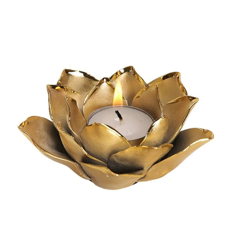 Light Luxury 3D Rose Flower Candlestick Handicraft Exquisite Lotus Candle Holder Simple Emulation Flower Ornaments Photo Props