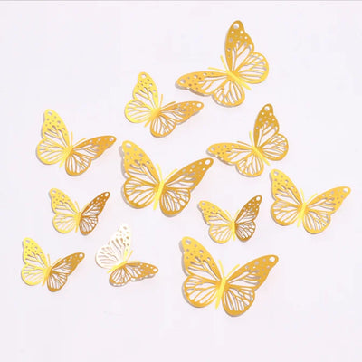 12 Pcs/Set 3D Wall Stickers Hollow Butterfly for Kids Rooms Home Wall Decor DIY Mariposas Fridge stickers Room Decoration