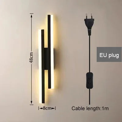 LED Bedroom Wall Lamp Wall Sconces Copper Line Pipe Acrylic Lampshade Indoor Lighting for Living Room Corridor Light Fixture