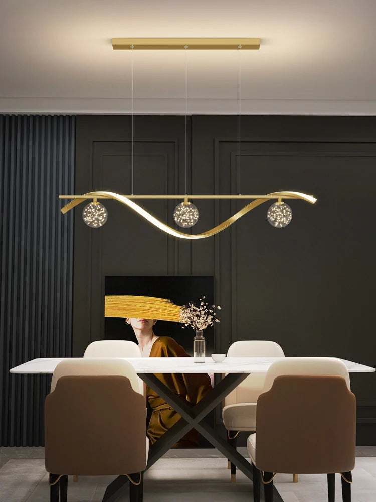 Modern Minimalist Led Pendant Lamps Dimming for Coffee Table Dining Room Kitchen Island Ceiling Chandelier Home Lighting Fixture