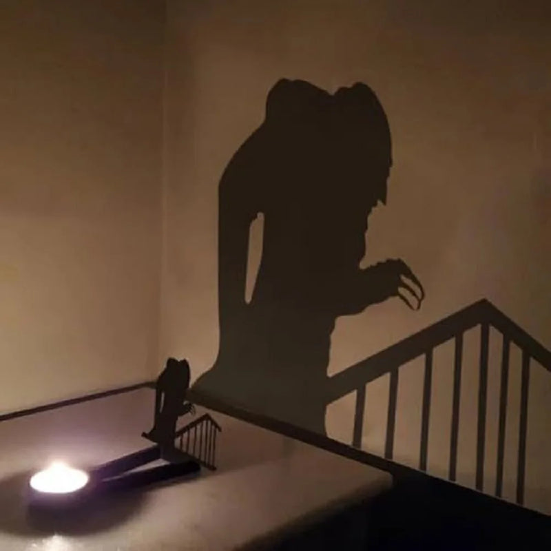 Vampire Candle Holder Metal Halloween Candle Shadow Halloween Horror Candle Holder Tealight Shadow Caster Halloween Home Decor