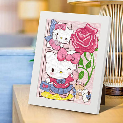 Sanrio Diamond Painting New Hello Kitty Kuromi Full Round Diamond Mosaic Art 5D DIY Cross Stitch Kits Home Decor with Frame