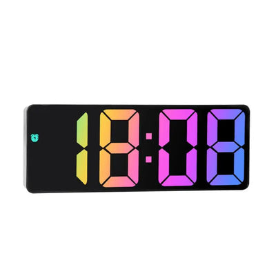 LED Alarm Clock Electronic Student Digital Clock Voice Control Dual Snooze 12/24H Dual Alarms Temperature Mute Table Clock