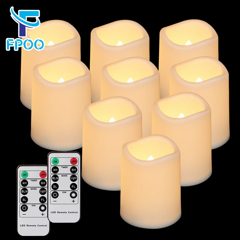 9pcs LED Candles Battery-operated Timer Remote Control Flameless Tealight Wedding Candles Home Decoration Electronic Led Candles