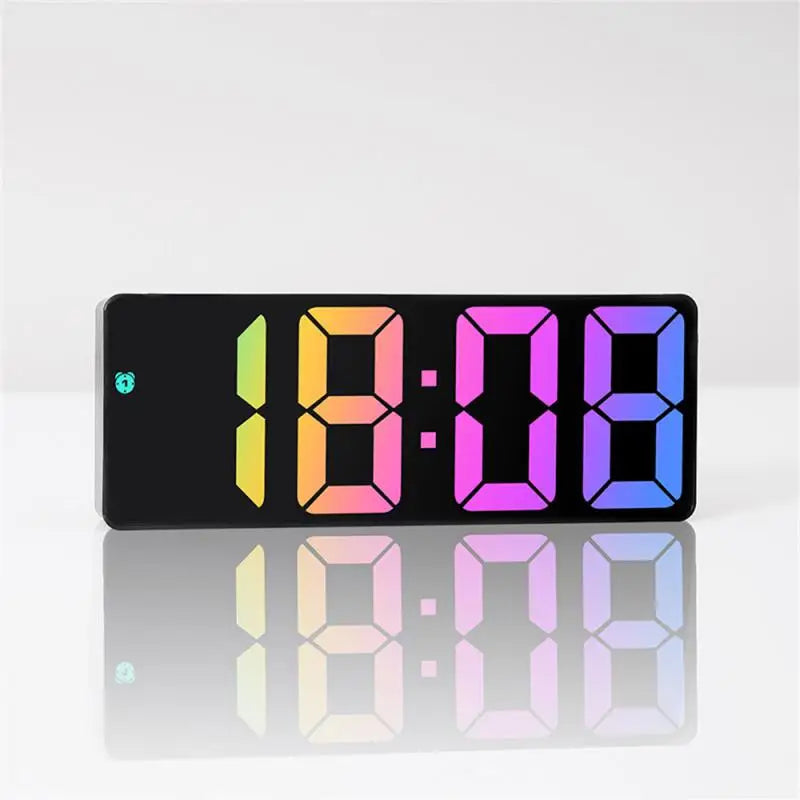 LED Alarm Clock Electronic Student Digital Clock Voice Control Dual Snooze 12/24H Dual Alarms Temperature Mute Table Clock