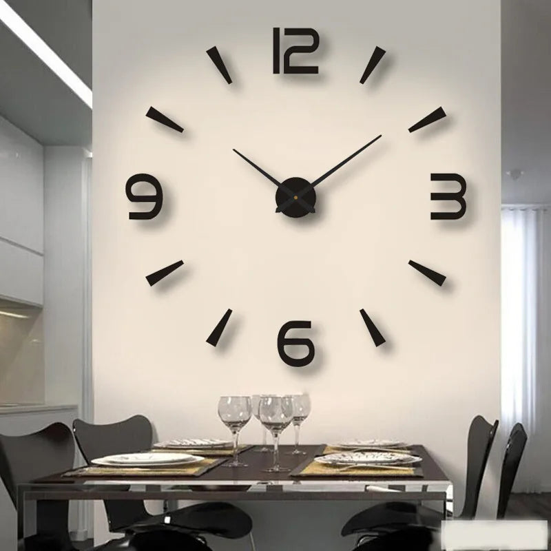 Fashion Modern Design Large Wall Clock 3D DIY Quartz Clocks Watches Acrylic Mirror Stickers Living Room Home Decor Horloge