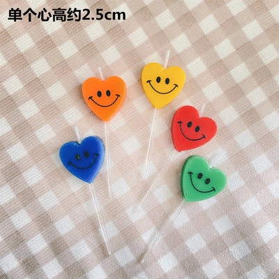 Rainbow Candle For Cake Heart Star Cute Bear Flower Birthday Wedding Decor South Korea Party Valentine's Day Gift Baking Supplie