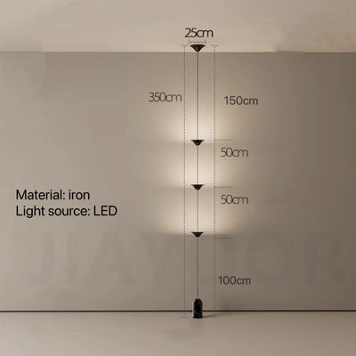Modern Living Room Hallway Wall Floor Lamp Cone Desigh Art Decorative Iron Hanging Cable Floor Lamp For Bedroom Indoor LED Lamp