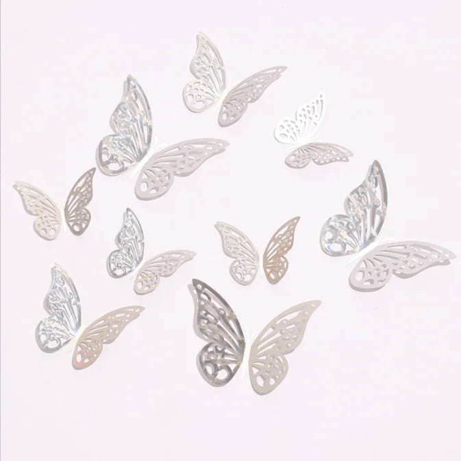 12 Pcs/Set 3D Wall Stickers Hollow Butterfly for Kids Rooms Home Wall Decor DIY Mariposas Fridge stickers Room Decoration