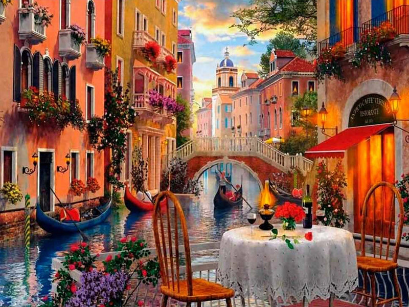 5D Diamond Painting Diamond Embroidery Street Resin Diamond Mosaic Town Landscape DIY Home Design Decoration