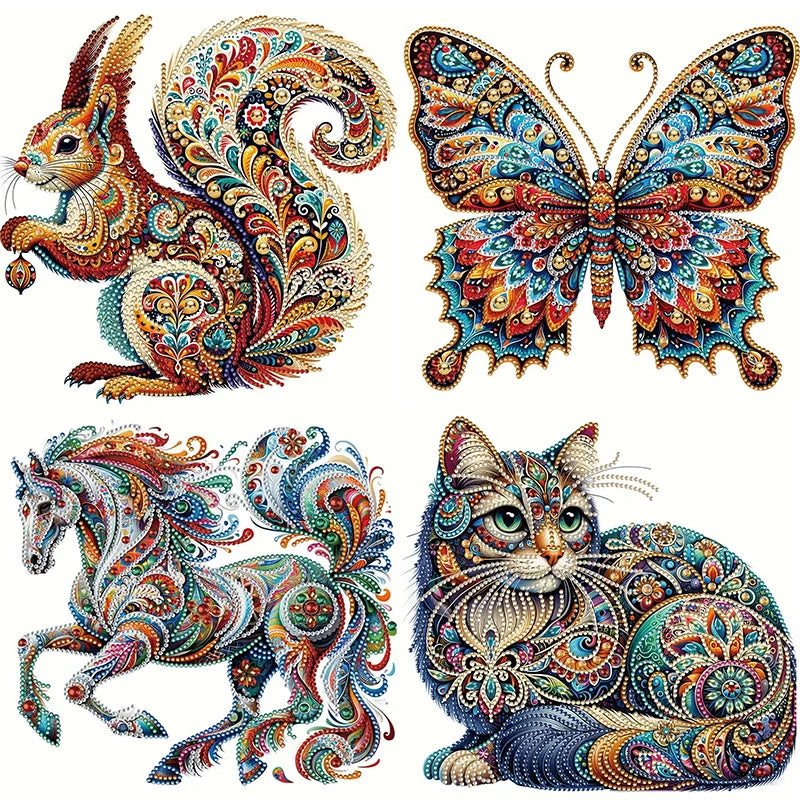 GATYZTORY 5D DIY Diamond Painting Animal Kit Butterfly Rabbit Cat DIY Partial Special Shaped Drill Handmade Diamond Mosaic Art G