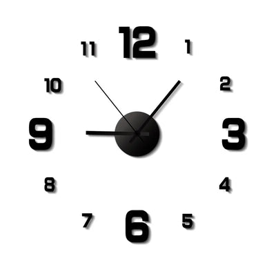 3D Luminous Wall Clock Frameless Acrylic DIY Digital Clock Wall Stickers Silent Clock for Living Room Bedroom Office Wall Decor