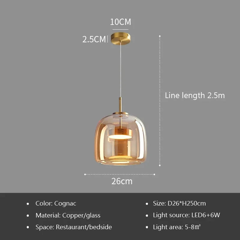 Nordic Pendant Lamp LED Glass Modern Pendant Lamp For Living Room Bedroom Dining Luxury Led Hanging Light Home Decor Fixtures