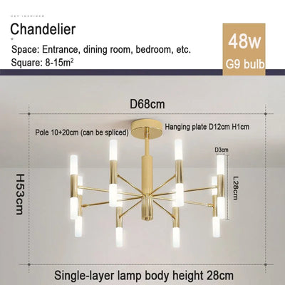 Modern LIving Room Chandeliers Nordic Hanging Lighting Lustre Fixtures Luminaire Dining Room Industrial Restaurant Pendant Lamps