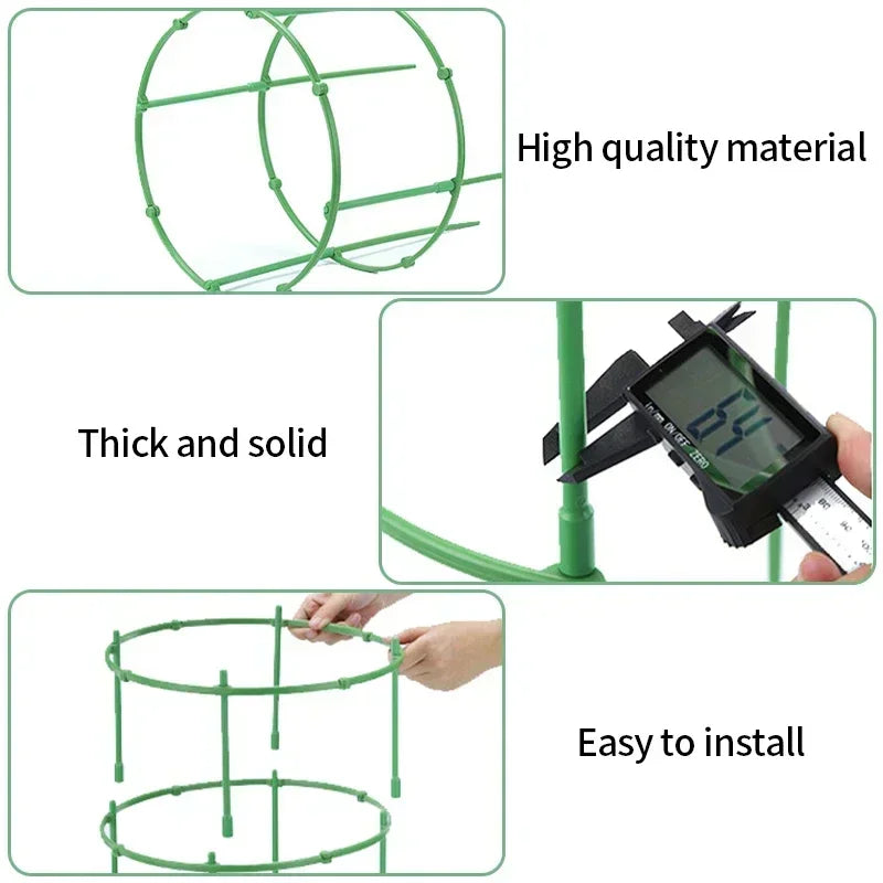 12 Set Plant Support Pile Half Round Climbing Vines Stake Bonsai Fixing Rod Garden Plant Stake Holder Flower Ring Support Rack