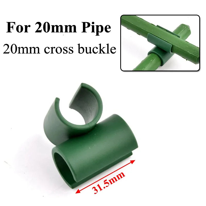 10/20/50pcs Garden Cross Clip Plastic Fastener ,8/11/16/20mm Plant Support Connecter Clamp Rod Adjustable Fixed Buckle Trellis