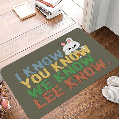 I Know You Know Lee Know Stray Kids Carpet Cartoon Living Room Sofa Bedroom Mat Cute Hallway Doormat Home Decoration Rabbit Rug