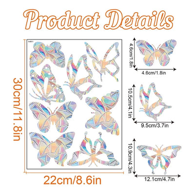 Rainbow Suncatcher Window Stickers PVC Cat Butterfly Prism Glass Wall Sticker Home Kids Bedroom Decoration Self Adhesive Decal