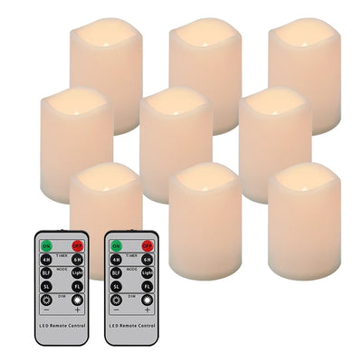 9pcs LED Candles Battery-operated Timer Remote Control Flameless Tealight Wedding Candles Home Decoration Electronic Led Candles