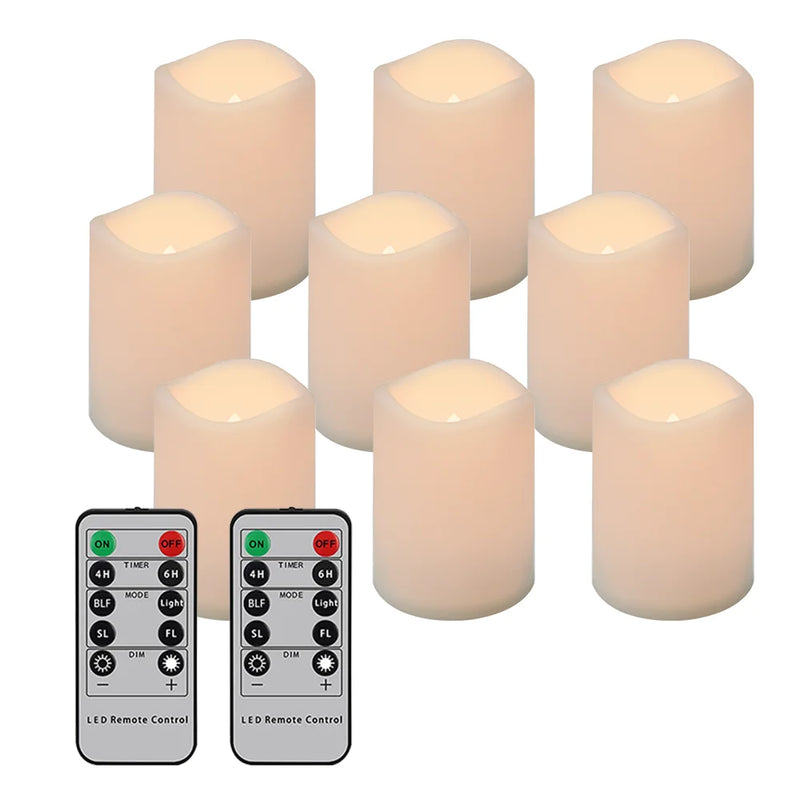 9pcs LED Candles Battery-operated Timer Remote Control Flameless Tealight Wedding Candles Home Decoration Electronic Led Candles