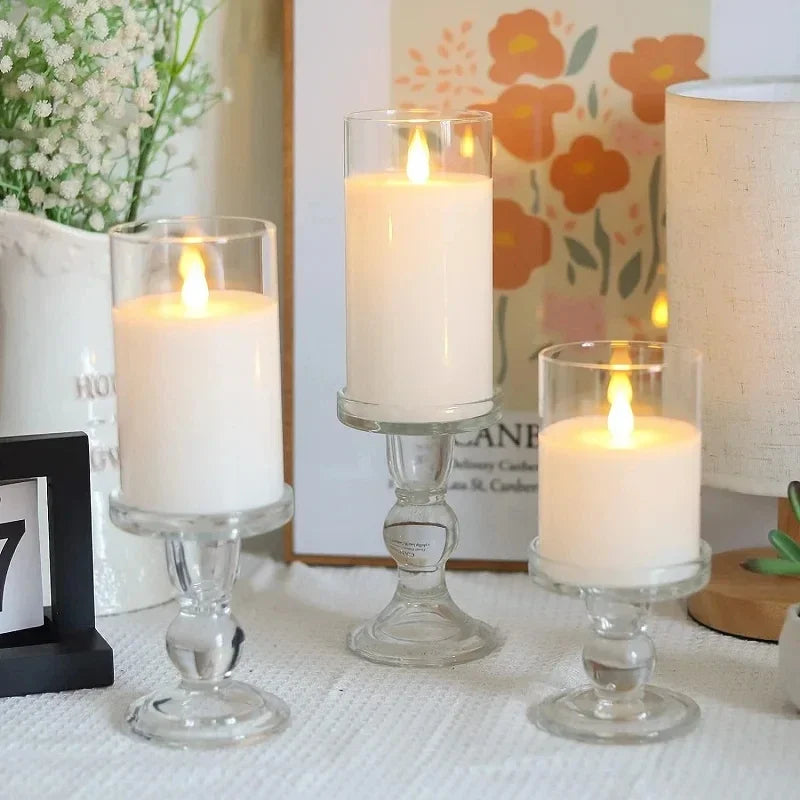 1Pcs Lvory LED Candles Battery Operated, Flickering Flameless Candles with Remote Timer,LED Flickering Candles with 3D Flame