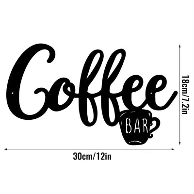 Metal Coffee Bar Sign Rustic Coffee Bar Hanging Wall Decor Coffee Signs Art Plaque Black Letter Silhouette Cafe Bar Club Poster