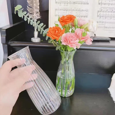 Nordic Plastic Transparent Vases for Plant Bottle Flower Pot Hydroponic Terrarium Arrangement Container Flower Table Vase