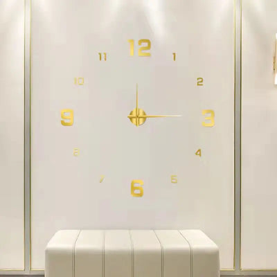 3D Luminous Wall Clock Frameless Acrylic DIY Digital Clock Wall Stickers Silent Clock for Living Room Bedroom Office Wall Decor