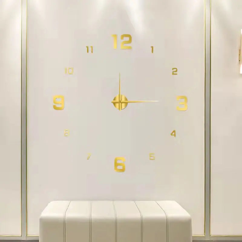 3D Luminous Wall Clock Frameless Acrylic DIY Digital Clock Wall Stickers Silent Clock for Living Room Bedroom Office Wall Decor