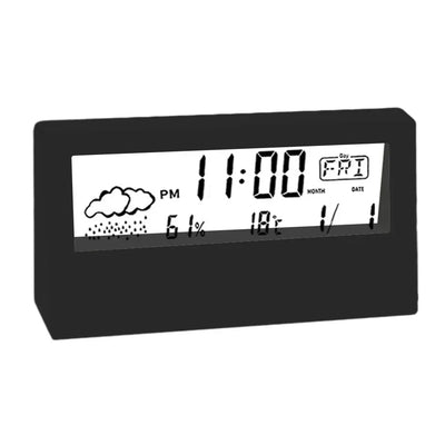 Thermo-Hygrometer Clock Creative Weather Display Electronic Alarm CLock Desktops Tables Decor For Living Room Bedroom Home