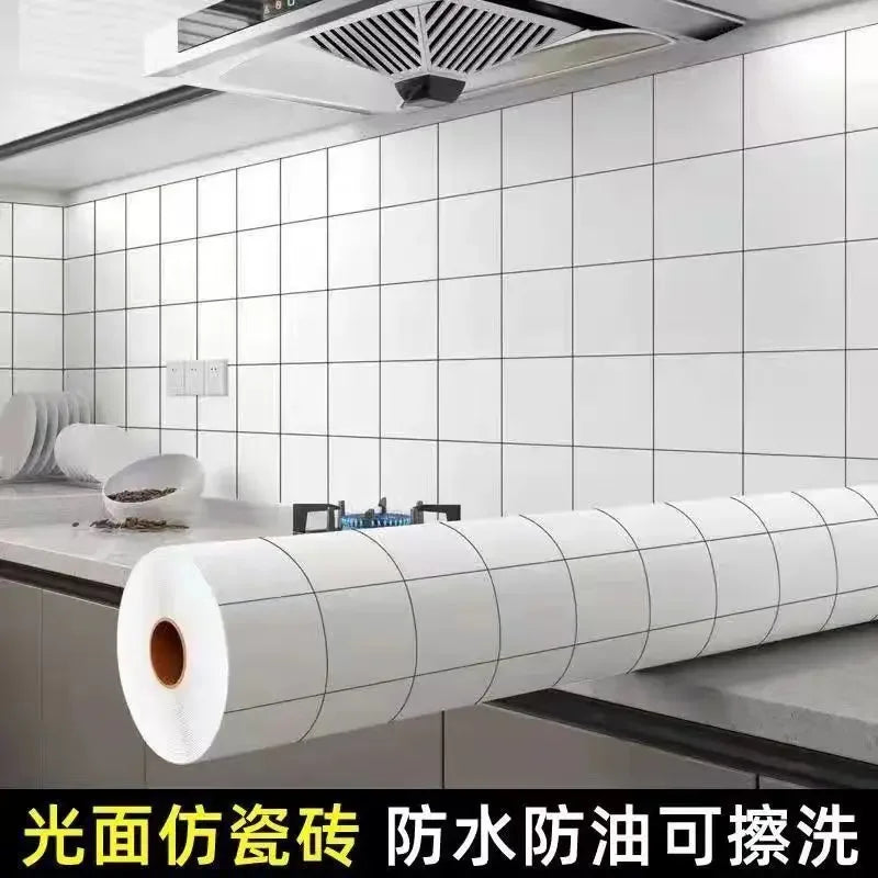 Wall Adhesive Wallpaper Width 80cm Waterproof Oil Proof Foil Marble Decor Sticker Kitchen Bathroom Renovation Decorative Paper