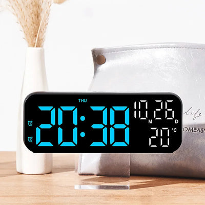 LED Digital Alarm Clock Snooze Temperature Date Display USB Desktop Strip Mirror LED Clocks for Living Room Decoration