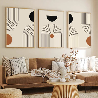 Abstract Geometric Line Beige Posters Boho Wall Art Posters Canvas Painting Print Pictures Living Room Interior Home Decoration