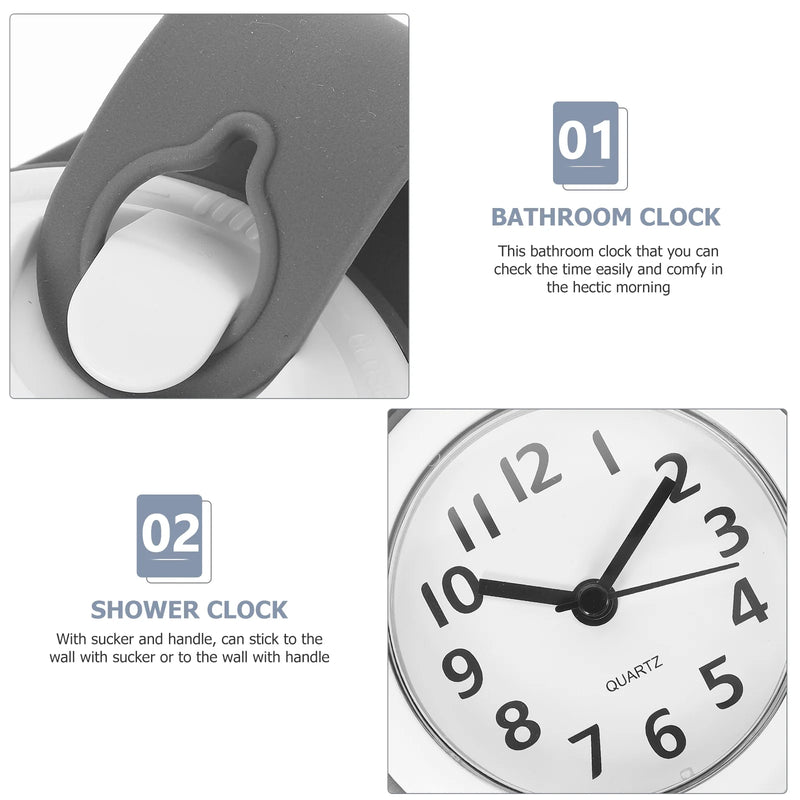 Bathroom Suction Cup Wall Clock with Waterproof Clocks Digital for Alarm Shower Timer