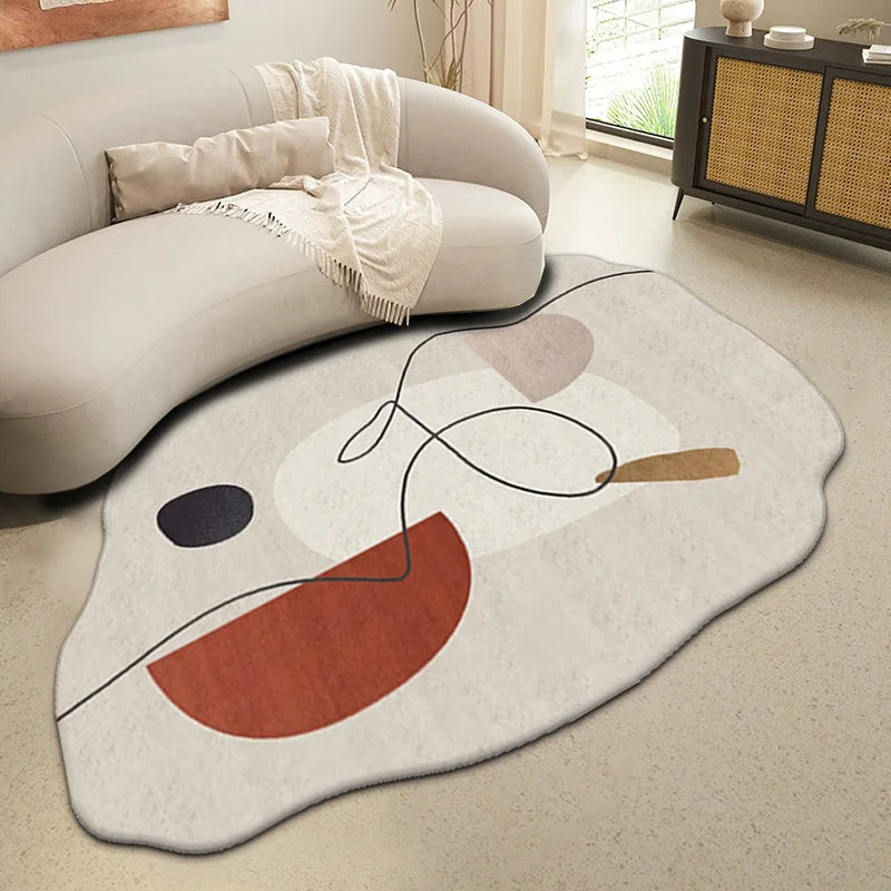 Rug Faux Cashmere Shaped Living Room Carpet Full Bedroom Bedside Rug Gradient Colour Sofa Blanket Coffee Table Floor Cushion